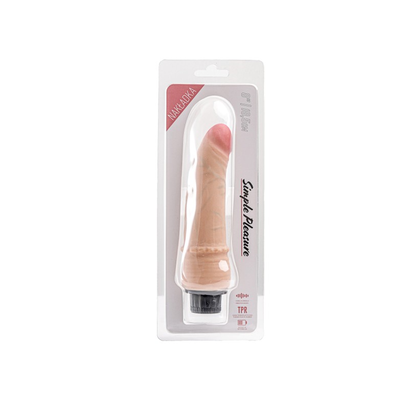 Simple Pleasure wibrator z regulacją prędkości  cyberskóra kolor cielisty 18 cm