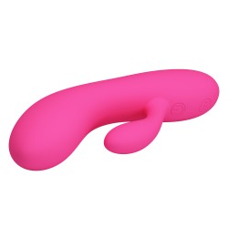 Party Up wibrator slikonowy typ króliczek ładowany usb kolor różowy Clare
