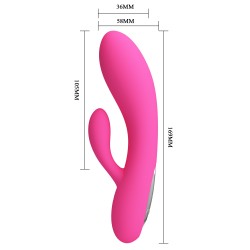 Party Up wibrator slikonowy typ króliczek ładowany usb kolor różowy Clare