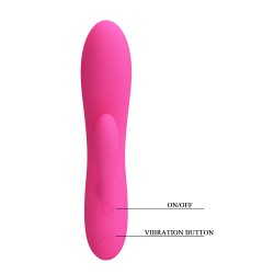 Party Up wibrator slikonowy typ króliczek ładowany usb kolor różowy Clare