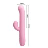 Party Up wibrator silikonowy typ króliczek ładowany usb kolor pudrowy różowy Dean