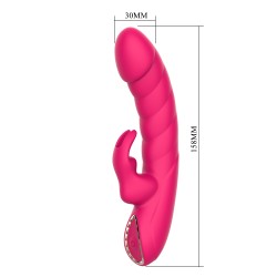 Party Up wibrator mini typ króliczek ładowany magnetycznie kolor ciemny różowy Monica
