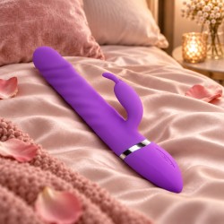 Velvet Touch wibrator silikonowy typ króliczek ładowany usb fioletowy