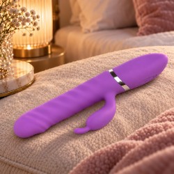 Velvet Touch wibrator silikonowy typ króliczek ładowany usb fioletowy