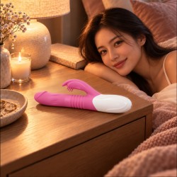 Velvet Touch wibrator silikonowy typ króliczek ładowany usb fioletowy