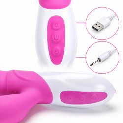 Velvet Touch wibrator silikonowy typ króliczek ładowany usb fioletowy