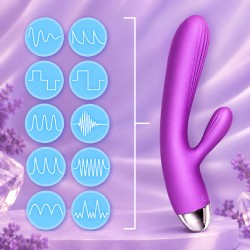 Velvet Touch wibrator silikonowy typ króliczek ładowany usb fioletowy