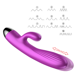 Velvet Touch wibrator silikonowy typ króliczek ładowany usb fioletowy