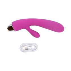 Velvet Touch wibrator silikonowy typ króliczek ładowany usb fioletowy