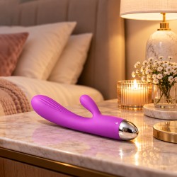 Velvet Touch wibrator silikonowy typ króliczek ładowany usb fioletowy