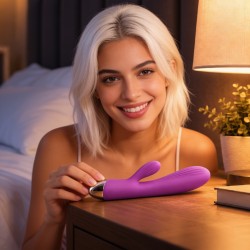 Velvet Touch wibrator silikonowy typ króliczek ładowany usb fioletowy