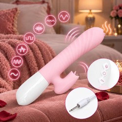 Velvet Touch wibrator silikonowy typ króliczek ładowany usb różowy