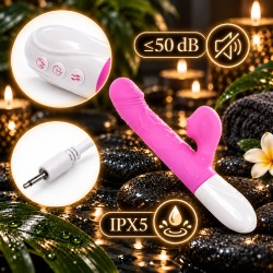 Velvet Touch wibrator silikonowy typ króliczek ładowany usb fioletowy