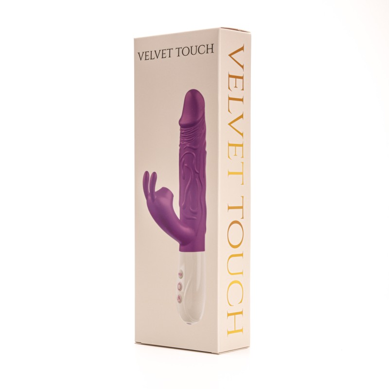 Velvet Touch wibrator silikonowy typ króliczek ładowany usb fioletowy