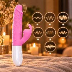 Velvet Touch wibrator silikonowy typ króliczek ładowany usb fioletowy