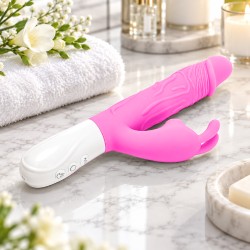 Velvet Touch wibrator silikonowy typ króliczek ładowany usb fioletowy