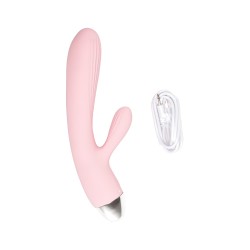 Velvet Touch wibrator silikonowy typ króliczek ładowany usb różowy