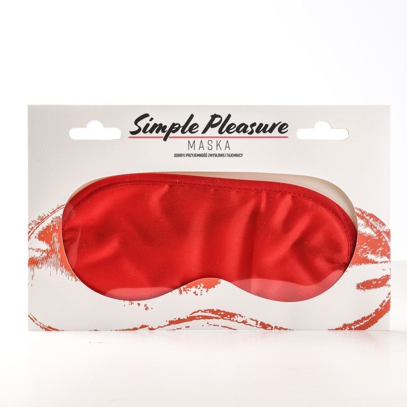 Simple Pleasure maska na oczy satynowa czerwona