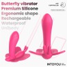 Wingy Butterfly Vibrator with App Peach Red