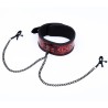 DIAMOND LINE llar with Nipple Clamps Diamond Vegan Leather