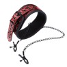 DIAMOND LINE llar with Nipple Clamps Diamond Vegan Leather