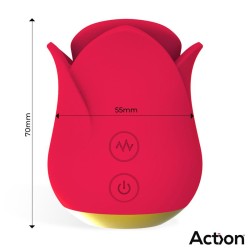 ACTION Meryl Vibe Stimulator Rose Shaped with Tongue 2 Motors
