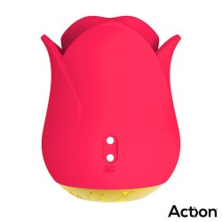 ACTION Meryl Vibe Stimulator Rose Shaped with Tongue 2 Motors