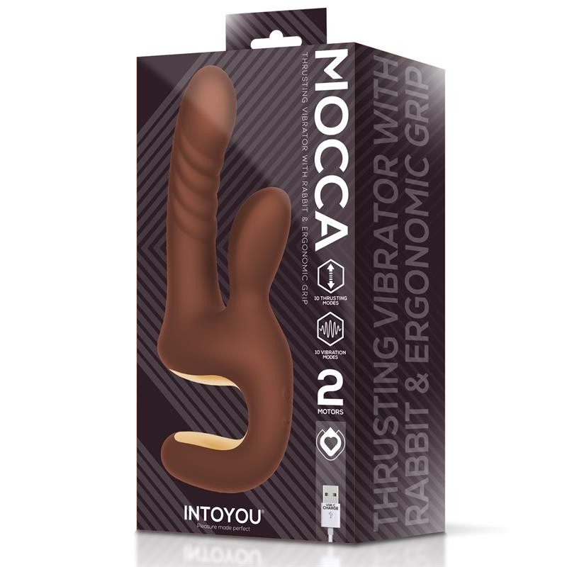 Mocca Thrusting Vibrator w/Rabbit & Grip Cl,27