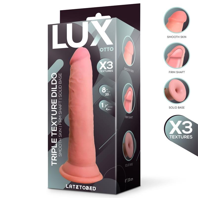 Otto Triple Texture Dildo 8" Skin Colour TPE CL,22