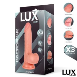 Brant Triple Texture Dildo w/Balls 7,6" Skin Cl,12