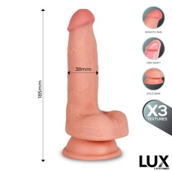 Hans Triple Texture Dildo w/Balls 7,2" Skin Cl,12