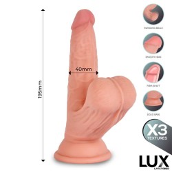 Lars Triple Texture Dildo w/Swing Balls 7,6" Cl,12