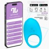 Ringo Silicone Vibrating Ring with App Blue Cl,48