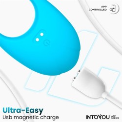 Ringo Silicone Vibrating Ring with App Blue Cl,48