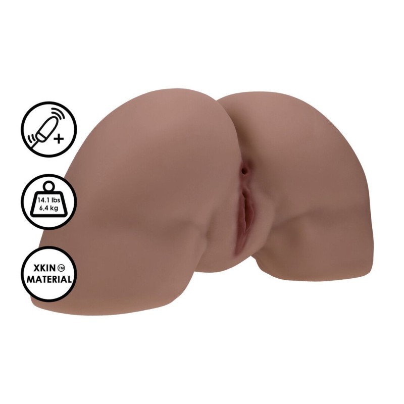 Bodyforms - Clara Vossin - Dual Entry Vibrating Masturbator - 6,3 kg / 14.1 lbs - Brown