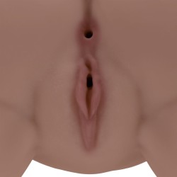 Bodyforms - Clara Vossin - Dual Entry Vibrating Masturbator - 6,3 kg / 14.1 lbs - Brown