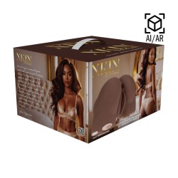 Bodyforms - Kaya Bloom - Dual Entry Vibrating Masturbator - 2,4 kg / 5.4 lbs - Brown