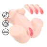 Bodyforms - Ava Monroe - Dual Entry Vibrating Masturbator with Sleeves - 20 kg / 44.1 lbs - Flesh