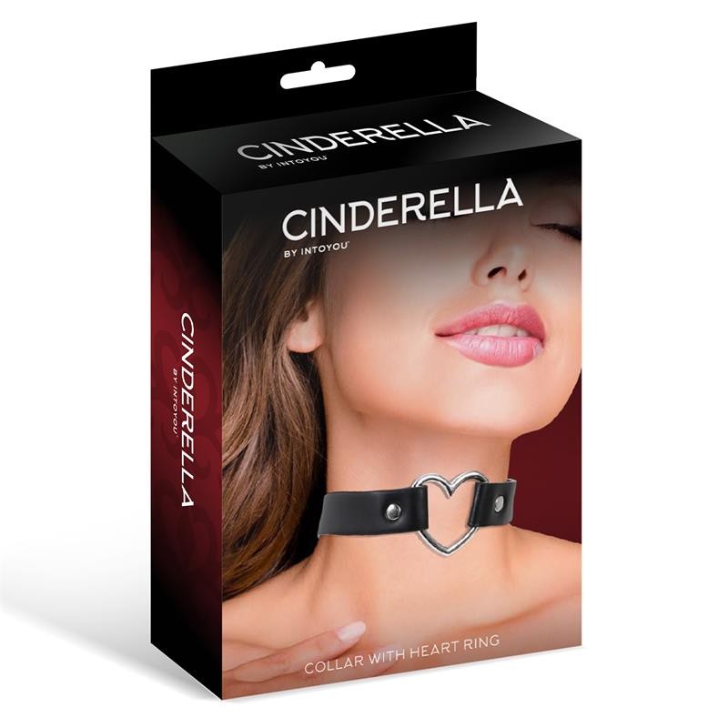 Cinderella Collar With Heart Ring Black
