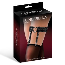 Cinderella Black Garter With Heart