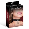 Cinderella Collar with Double Ring Black