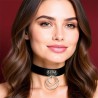 Cinderella Collar with Double Ring Black