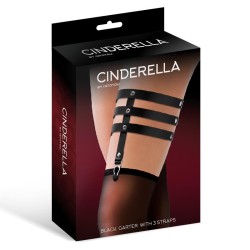 Cinderella Black Garter With 3 Straps