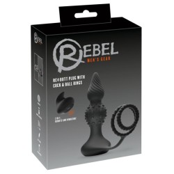 Rebel RC Butt Plug with Cock & Ball Rings