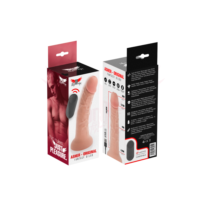 Mythology Fantasy Dildo - Mythology - Asher Original Dildo S - Vibrator + Remote Control With Watchme Wireless Technology