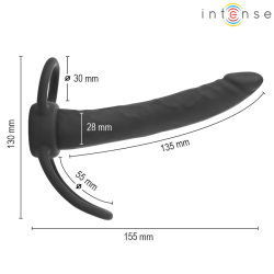 Intense For Him - Intense- Lucas Anal Dildo With Cock And Testicle Ring Silicone